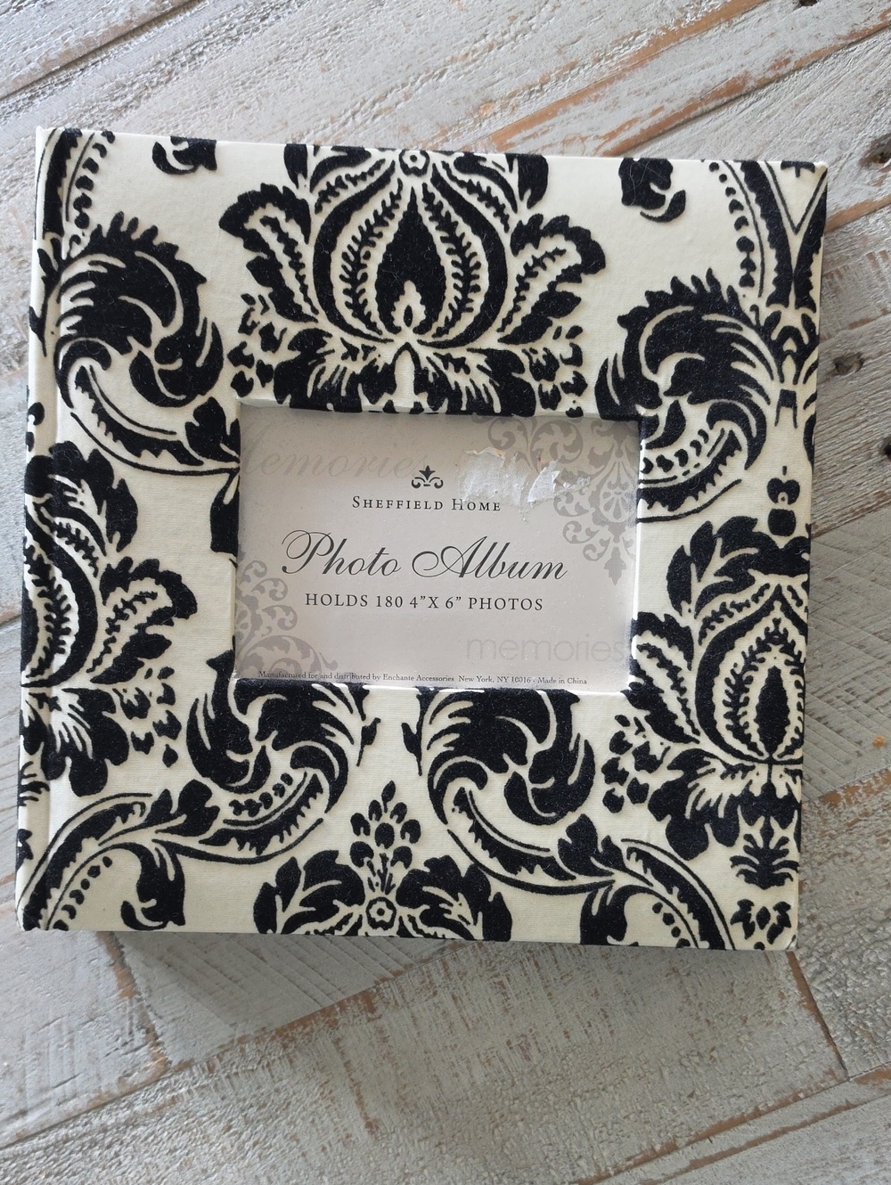 Sheffield Home Black and White Damask Picture Frame Album